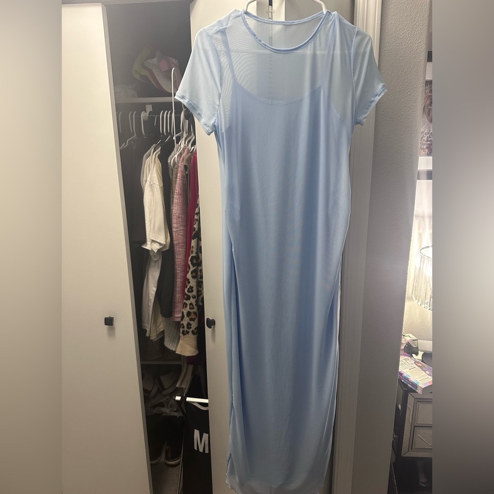 Light Blue Maternity Dress